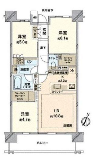 パークホームズ赤羽 3階 間取り図