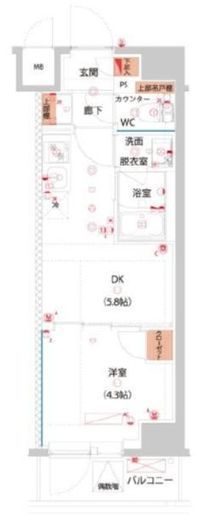 ハーモニーレジデンス東京サウス大塚 7階 間取り図