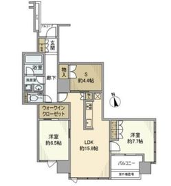 プラウドタワー白金台 13階 間取り図