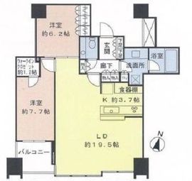 大崎ウエストシティタワーズ イースト 22階 間取り図