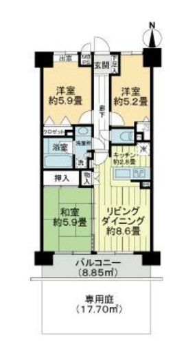 ライオンズガーデン錦糸町 1階 間取り図