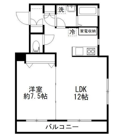 カルディアⅡ西馬込 301 間取り図