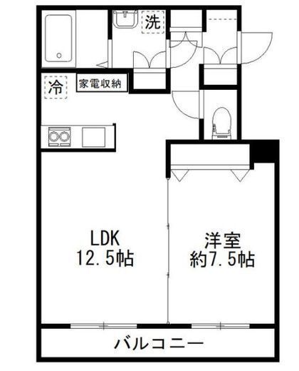 カルディアⅡ西馬込 302 間取り図
