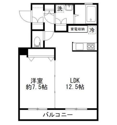 カルディアⅡ西馬込 203 間取り図