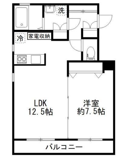 カルディアⅡ西馬込 204 間取り図