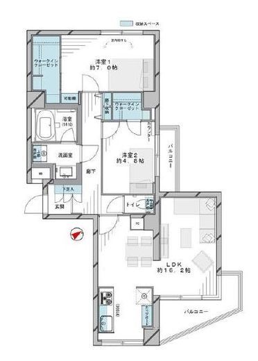マンション白金台 2階 間取り図