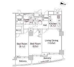 ミレニアムガーデンコート 15階 間取り図