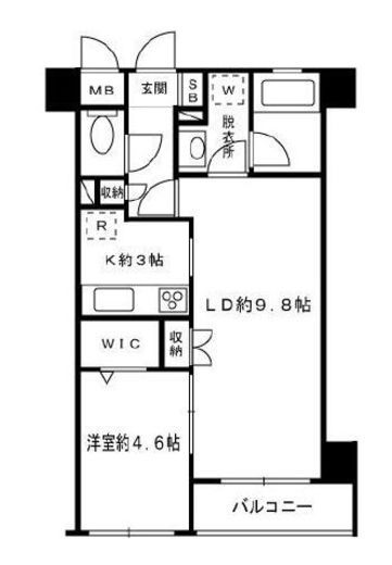 アトラスタワー西早稲田 5階 間取り図