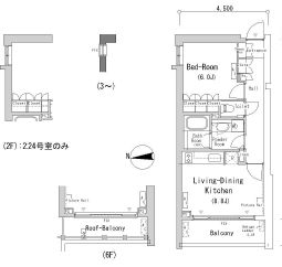 フロンティアレジデンス南麻布 423 間取り図