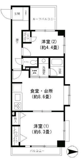 パークヒルズ武蔵小杉 503 間取り図