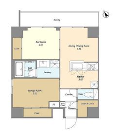 リビオメゾン入谷 1201 間取り図