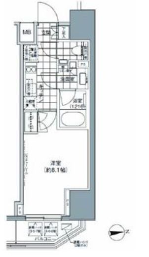 パークハビオ上野3丁目 205 間取り図