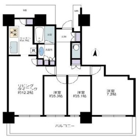 リエトコート武蔵小杉イーストタワー 24階 間取り図