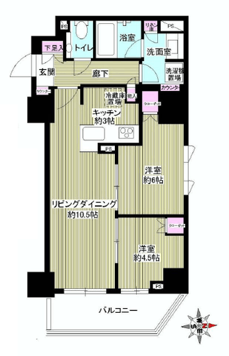 グランスイート四谷プレシア 13階 間取り図