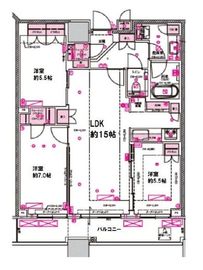 ブリリアタワーズ目黒 13階 間取り図