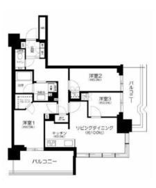 プラウドタワー亀戸クロス 14階 間取り図