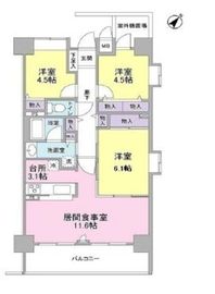 ブリリアントヨス 611 間取り図