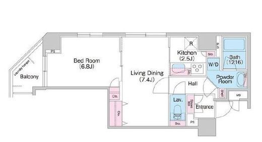 コンフォリア銀座イースト弐番館 1205 間取り図