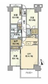 プラウド弦巻 2階 間取り図