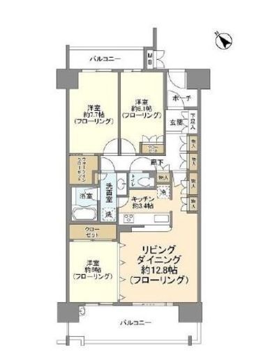 東京サーハウスガーデンポート 2階 間取り図