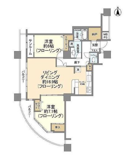 西戸山タワーホウムズ 9階 間取り図