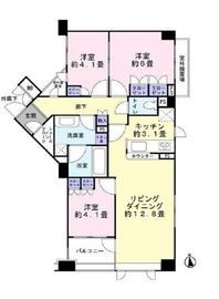 サンウッド新宿戸山フラッツ 3階 間取り図