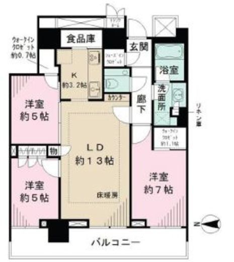 ザ・パークハウス晴海タワーズ クロノレジデンス 36階 間取り図