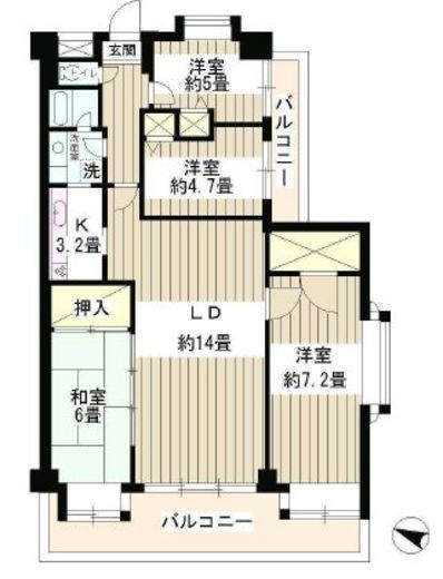 パークハイツ駒込 601 間取り図