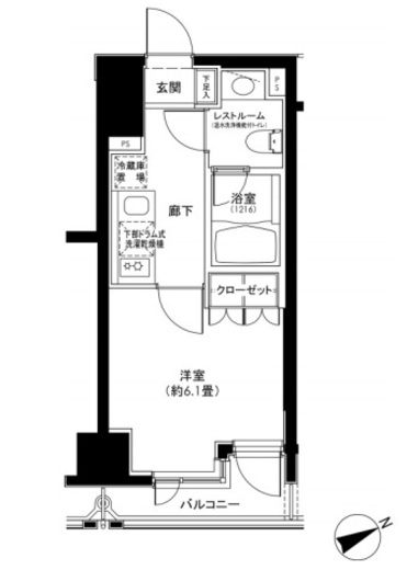 カスタリア日本橋 203 間取り図