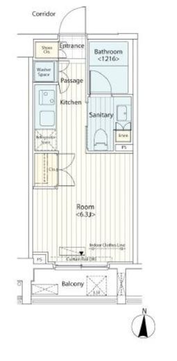 カスタリア菊川 407 間取り図