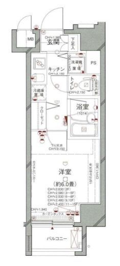 パレステュディオ六本木EAST2 6階 間取り図