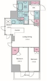 レジディア中目黒Ⅲ 1501 間取り図