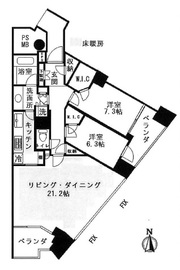 品川Vタワー タワー棟 29階 間取り図