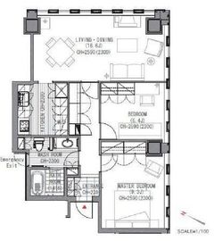 プルデンシャルタワーレジデンス 3502 間取り図