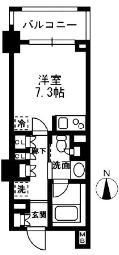レジディア中落合 B505 間取り図