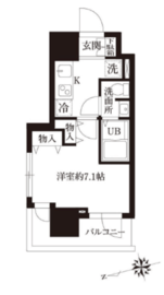 レジディア大森2 1401 間取り図