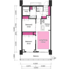 ブリリアイストタワー勝どき 3610 間取り図