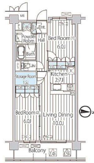 フェールメゾン西大島 409 間取り図