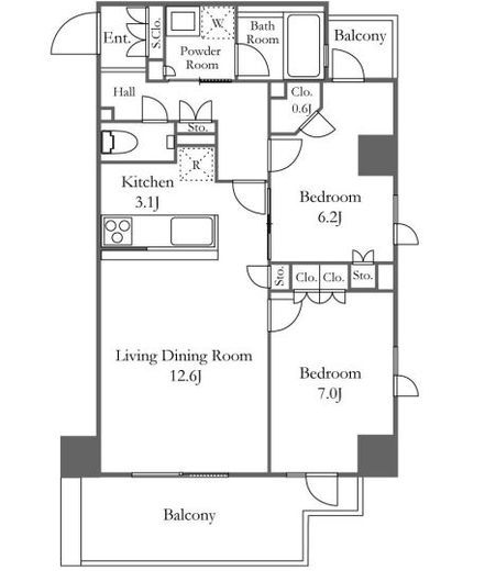 プライムアーバン新宿夏目坂タワーレジデンス 303 間取り図