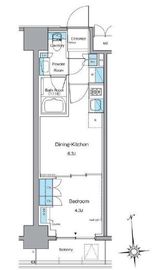 ルフォンプログレ上野稲荷町 404 間取り図