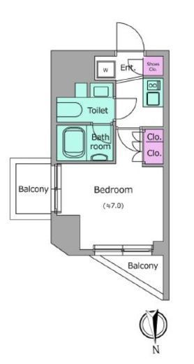 クレヴィアリグゼ北品川Ⅱステーションコート 502 間取り図