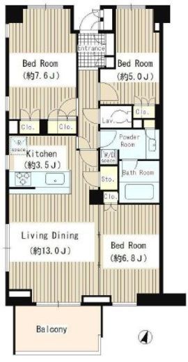 OASE用賀 E208 間取り図