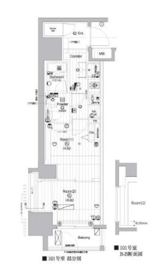 PREMIUM CUBE 亀戸 (プレミアムキューブ亀戸) 1階 間取り図