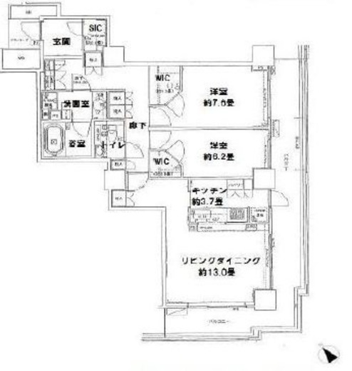 ローレルコート新宿タワー 8階 間取り図