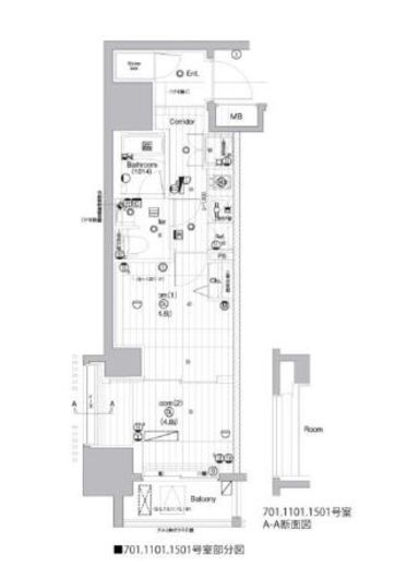 PREMIUM CUBE 亀戸 (プレミアムキューブ亀戸) 7階 間取り図