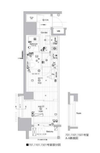 PREMIUM CUBE 亀戸 (プレミアムキューブ亀戸) 15階 間取り図