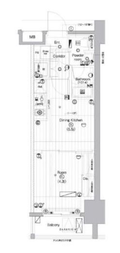 PREMIUM CUBE 亀戸 (プレミアムキューブ亀戸) 2階 間取り図