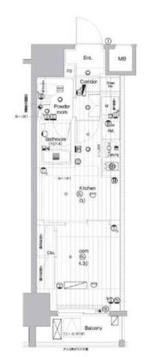 PREMIUM CUBE 亀戸 (プレミアムキューブ亀戸) 15階 間取り図