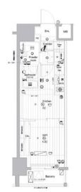 PREMIUM CUBE 亀戸 (プレミアムキューブ亀戸) 15階 間取り図