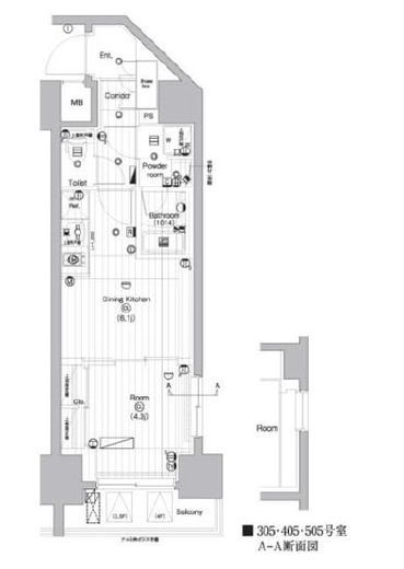 PREMIUM CUBE 亀戸 (プレミアムキューブ亀戸) 5階 間取り図